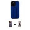 MARSİLYAN™- iPhone 12 Pro Max Kılıf Çekirdek Yansıma - Siyah Bilvis Hayalet Cam Ekran Koruyucu + Sarı Neon Fosforlu Kamera Lens