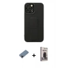 MARSİLYAN™- iPhone 12 Pro Max Kılıf Çekirdek Yansıma - Siyah Bilvis Hayalet Cam Ekran Koruyucu + Shine Kamera Lens Koruma Cam - SH