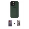 MARSİLYAN™- iPhone 12 Pro Max Kılıf Çekirdek Yansıma - Siyah Bilvis Hayalet Cam Ekran Koruyucu + Neon Fosforlu Kamera Lens - TU