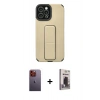 MARSİLYAN™- iPhone 12 Pro Max Kılıf Çekirdek Yansıma - Siyah Bilvis Hayalet Cam Ekran Koruyucu + Neon Fosforlu Kamera Lens - TU