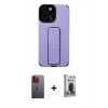 MARSİLYAN™- iPhone 12 Pro Max Kılıf Çekirdek Yansıma - Siyah Bilvis Hayalet Cam Ekran Koruyucu + Neon Fosforlu Kamera Lens - TU