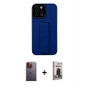 MARSİLYAN™- iPhone 12 Pro Max Kılıf Çekirdek Yansıma - Siyah Bilvis Hayalet Cam Ekran Koruyucu + Neon Fosforlu Kamera Lens - TU