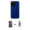 MARSİLYAN™- iPhone 12 Pro Max Kılıf Çekirdek Yansıma - Siyah Bilvis Hayalet Cam Ekran Koruyucu + Neon Fosforlu Kamera Lens - TU