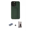 MARSİLYAN™- iPhone 12 Pro Max Kılıf Çekirdek Yansıma - Siyah Bilvis Hayalet Cam Ekran Koruyucu + Renkli Kamera Lens Koruma Cam - YL