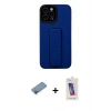 MARSİLYAN™- iPhone 12 Pro Max Kılıf Çekirdek Yansıma - Siyah Joko 5D Cam + Pembe Shine Kamera Lens Koruma Cam
