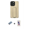 MARSİLYAN™- iPhone 12 Pro Max Kılıf Çekirdek Yansıma - Siyah Joko 5D Cam + Pembe Shine Kamera Lens Koruma Cam