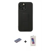 MARSİLYAN™- iPhone 12 Pro Max Kılıf Çekirdek Yansıma - Siyah Joko 5D Cam + Renkli Kamera Lens Koruma Cam - PE