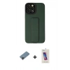 MARSİLYAN™- iPhone 12 Pro Max Kılıf Çekirdek Yansıma - Siyah Joko 5D Cam + Siyah Shine Kamera Lens Koruma Cam