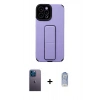 MARSİLYAN™- iPhone 12 Pro Max Kılıf Çekirdek Yansıma - Siyah Joko Magic 5D Cam + Mavi Neon Fosforlu Kamera Lens