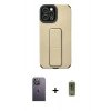 MARSİLYAN™- iPhone 12 Pro Max Kılıf Çekirdek Yansıma - Siyah Joko Magic 5D Hayalet Cam + Beyaz Neon Fosforlu Kamera Lens