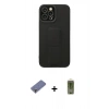 MARSİLYAN™- iPhone 12 Pro Max Kılıf Çekirdek Yansıma - Siyah Joko Magic 5D Hayalet Cam + Metal Kamera Lens Koruma Cam - GD