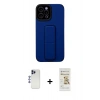 MARSİLYAN™- iPhone 12 Pro Max Kılıf Çekirdek Yansıma - Siyah Mat Seramik Nano Ekran Koruyucu + Lacivert Shine Kamera Lens