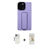 MARSİLYAN™- iPhone 12 Pro Max Kılıf Çekirdek Yansıma - Siyah Mat Seramik Nano Ekran Koruyucu + Lacivert Shine Kamera Lens