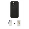 MARSİLYAN™- iPhone 12 Pro Max Kılıf Çekirdek Yansıma - Siyah Mat Seramik Nano Ekran Koruyucu + Lacivert Shine Kamera Lens