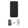 MARSİLYAN™- iPhone 12 Pro Max Kılıf Çekirdek Yansıma - Siyah Mat Seramik Nano Ekran Koruyucu + Neon Fosforlu Kamera Lens - BZ