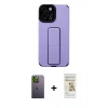 MARSİLYAN™- iPhone 12 Pro Max Kılıf Çekirdek Yansıma - Siyah Mat Seramik Nano Ekran Koruyucu + Neon Fosforlu Kamera Lens - YL