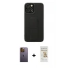 MARSİLYAN™- iPhone 12 Pro Max Kılıf Çekirdek Yansıma - Siyah Mat Seramik Nano Ekran Koruyucu + Neon Fosforlu Kamera Lens - SI