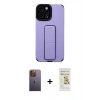 MARSİLYAN™- iPhone 12 Pro Max Kılıf Çekirdek Yansıma - Siyah Mat Seramik Nano Ekran Koruyucu + Neon Fosforlu Kamera Lens - SI