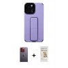 MARSİLYAN™- iPhone 12 Pro Max Kılıf Çekirdek Yansıma - Siyah Mat Seramik Nano Ekran Koruyucu + Turuncu Neon Fosforlu Kamera Lens