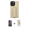 MARSİLYAN™- iPhone 12 Pro Max Kılıf Çekirdek Yansıma - Siyah Mat Seramik Nano Ekran Koruyucu + Turuncu Neon Fosforlu Kamera Lens