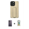 MARSİLYAN™- iPhone 12 Pro Max Kılıf Çekirdek Yansıma - Siyah Polymer Nano Ekran Koruyucu + Neon Fosforlu Kamera Lens - BZ