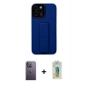 MARSİLYAN™- iPhone 12 Pro Max Kılıf Çekirdek Yansıma - Siyah Polymer Nano Ekran Koruyucu + Neon Fosforlu Kamera Lens - BZ