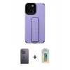 MARSİLYAN™- iPhone 12 Pro Max Kılıf Çekirdek Yansıma - Siyah Polymer Nano Ekran Koruyucu + Neon Fosforlu Kamera Lens - BZ