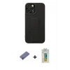MARSİLYAN™- iPhone 12 Pro Max Kılıf Çekirdek Yansıma - Siyah Polymer Nano Ekran Koruyucu + Metal Kamera Lens Koruma Cam - GD