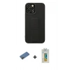 MARSİLYAN™- iPhone 12 Pro Max Kılıf Çekirdek Yansıma - Siyah Polymer Nano Ekran Koruyucu + Gold Shine Kamera Lens Koruma Cam