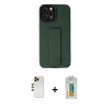 MARSİLYAN™- iPhone 12 Pro Max Kılıf Çekirdek Yansıma - Siyah Polymer Nano Ekran Koruyucu + Shine Kamera Lens - GD
