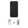 MARSİLYAN™- iPhone 12 Pro Max Kılıf Çekirdek Yansıma - Siyah Polymer Nano Ekran Koruyucu + Shine Kamera Lens - GD