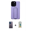 MARSİLYAN™- iPhone 12 Pro Max Kılıf Çekirdek Yansıma - Siyah Polymer Nano Ekran Koruyucu + Neon Fosforlu Kamera Lens - MI