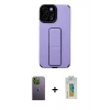 MARSİLYAN™- iPhone 12 Pro Max Kılıf Çekirdek Yansıma - Siyah Polymer Nano Ekran Koruyucu + Neon Fosforlu Kamera Lens - YL