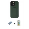 MARSİLYAN™- iPhone 12 Pro Max Kılıf Çekirdek Yansıma - Siyah Polymer Nano Ekran Koruyucu + Pembe Shine Kamera Lens Koruma Cam