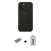 MARSİLYAN™- iPhone 12 Pro Max Kılıf Çekirdek Yansıma - Siyah Polymer Nano Ekran Koruyucu + Renkli Kamera Lens Koruma Cam - YL