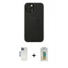 MARSİLYAN™- iPhone 12 Pro Max Kılıf Çekirdek Yansıma - Siyah Polymer Nano Ekran Koruyucu + Shine Kamera Lens - LT