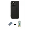 MARSİLYAN™- iPhone 12 Pro Max Kılıf Çekirdek Yansıma - Siyah Polymer Nano Ekran Koruyucu + Shine Kamera Lens Koruma Cam - SH