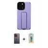 MARSİLYAN™- iPhone 12 Pro Max Kılıf Çekirdek Yansıma - Siyah Polymer Nano Ekran Koruyucu + Neon Fosforlu Kamera Lens - TU