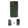 MARSİLYAN™- iPhone 12 Pro Max Kılıf Doruk Asil Koleksiyonu - Şeffaf 360 Full Body Arka Koruyucu + Neon Fosforlu Kamera Lens - BZ