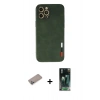 MARSİLYAN™- iPhone 12 Pro Max Kılıf Doruk Asil Koleksiyonu - Şeffaf 360 Full Body Arka Koruyucu + Shine Kamera Lens Koruma Cam - SABE