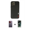 MARSİLYAN™- iPhone 12 Pro Max Kılıf Doruk Asil Koleksiyonu - Şeffaf 360 Full Body Arka Koruyucu + Neon Fosforlu Kamera Lens - TU