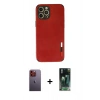 MARSİLYAN™- iPhone 12 Pro Max Kılıf Doruk Asil Koleksiyonu - Şeffaf 360 Full Body Arka Koruyucu + Neon Fosforlu Kamera Lens - TU