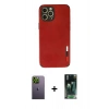 MARSİLYAN™- iPhone 12 Pro Max Kılıf Doruk Asil Koleksiyonu - Şeffaf 360 Full Body Arka Koruyucu + Neon Fosforlu Kamera Lens - YL