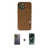 MARSİLYAN™- iPhone 12 Pro Max Kılıf Doruk Asil Koleksiyonu - Şeffaf 360 Full Body Arka Koruyucu + Neon Fosforlu Kamera Lens - YL