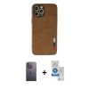 MARSİLYAN™- iPhone 12 Pro Max Kılıf Doruk Asil Koleksiyonu - Şeffaf Royal Nano Ekran Koruyucu + Neon Fosforlu Kamera Lens - BZ