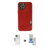 MARSİLYAN™- iPhone 12 Pro Max Kılıf Doruk Asil Koleksiyonu - Şeffaf Royal Nano Ekran Koruyucu + Shine Kamera Lens - GD