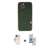 MARSİLYAN™- iPhone 12 Pro Max Kılıf Doruk Asil Koleksiyonu - Şeffaf Royal Nano Ekran Koruyucu + Shine Kamera Lens - GD