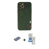 MARSİLYAN™- iPhone 12 Pro Max Kılıf Doruk Asil Koleksiyonu - Şeffaf Royal Nano Ekran Koruyucu + Renkli Kamera Lens Koruma Cam - PE