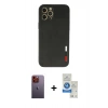 MARSİLYAN™- iPhone 12 Pro Max Kılıf Doruk Asil Koleksiyonu - Şeffaf Royal Nano Ekran Koruyucu + Neon Fosforlu Kamera Lens - TU
