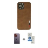 MARSİLYAN™- iPhone 12 Pro Max Kılıf Doruk Asil Koleksiyonu - Şeffaf Royal Nano Ekran Koruyucu + Neon Fosforlu Kamera Lens - TU